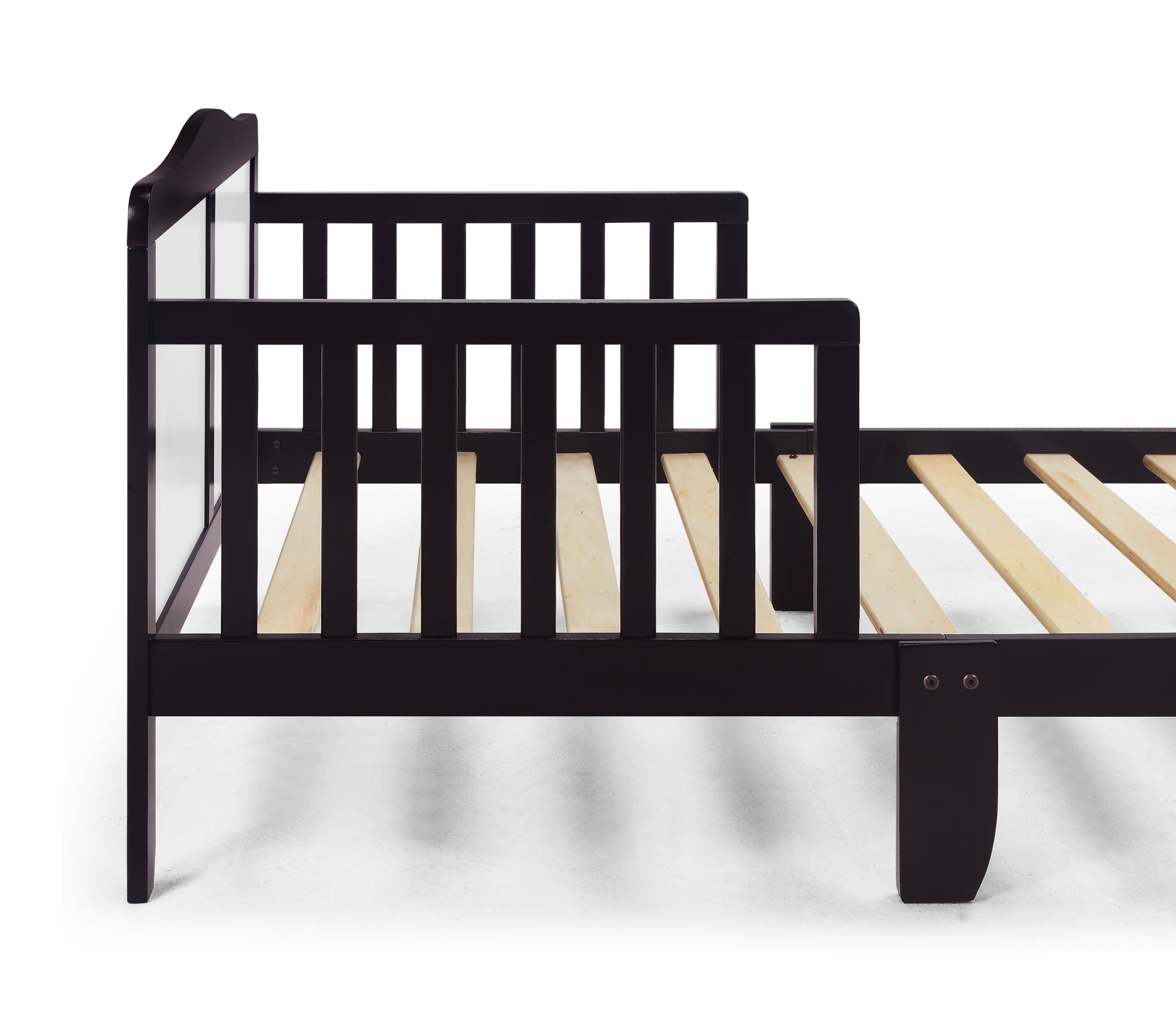 Olive & Opie Birdie Toddler Bed, Espresso/White Finish