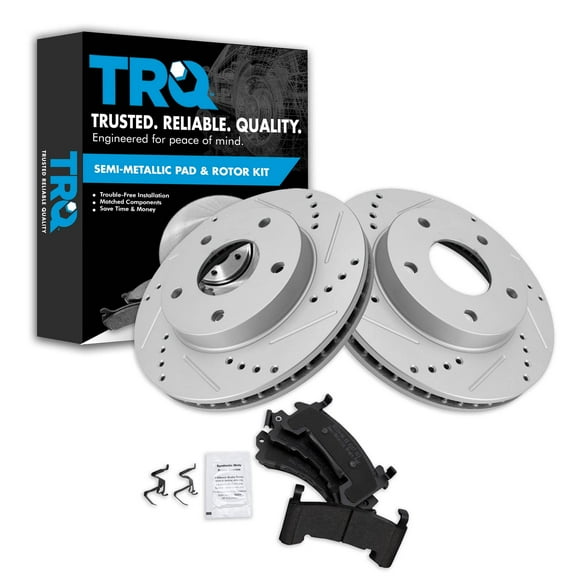 TRQ Brake Pad & Performance Rotor Kit Metallic Front or Rear Fits Select Cadillac Chevy