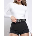 thumbnail image 3 of Timarkment 2pcs Belts for Women Double Grommet Womens Belts for Jeans Studded Punk Women's Leather Belt, 3 of 8
