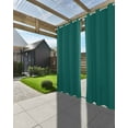 thumbnail image 3 of Outdoor Curtains for Patio Emerald Green Solid Color Waterproof Privacy Outside Curtains with Tiebacks Grommet Top Pergola Curtains for Porch Cabana Gazebo 2 Panels, 54x84 inch, 3 of 7