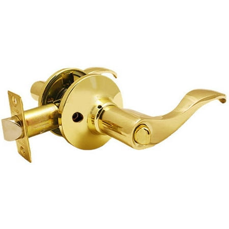 - Constructor PRELUDE Privacy Door Lever Handle Lock Set for Bedroom and Bathroom Polished Brass Finish