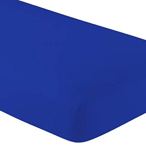 Twin Fitted Sheet Only Soft & Comfy 100 Cotton By Crescent Bedding (Twin , Royal Blue
