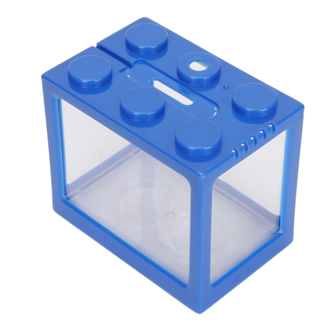 Tanques Building Block Tank Tank Fish Tank Cascadable Aquascape Blue Mini Betta Fish Tank para la la Oficina Decoración del Escrito de Casa