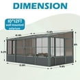 thumbnail image 4 of EROMMY 10' x 16' Sunroom, Wall Mounted Gazebo Solarium with Aluminum Frame, Polycarbonate Roof, Permanent Sun Room with Sliding Doors, Lockable PC Screen Walls, Lean to Gazebo for Garden, Patio, Grey, 4 of 10