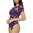 thumbnail image 2 of Easygdp Mardi Gras and Donuts Women's One-Piece Swimsuit Slim Fit Crew Neck Bodysuit Athletic Swimwear with Concealed Buckle - X-Large, 2 of 9