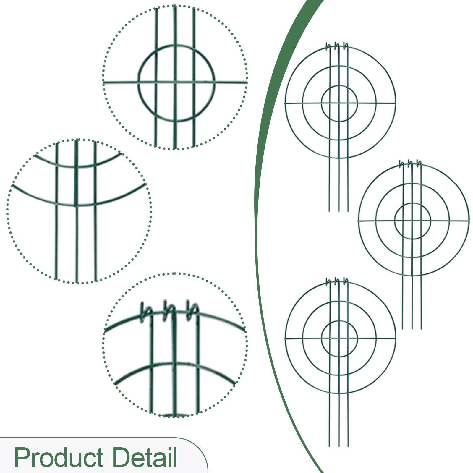 oshhni 3 Pieces Peony Support Cages Climbing Trellis for Vegetables Tomato Backyard Circle