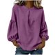 thumbnail image 1 of Camisetas de Manga Corta para las Mujeres Camisetas de Cuello Redondo con Suéter de Color Sólido de Ajuste Suelto Camisetas Y Camisetas de Manga 3/4, 1 of 6