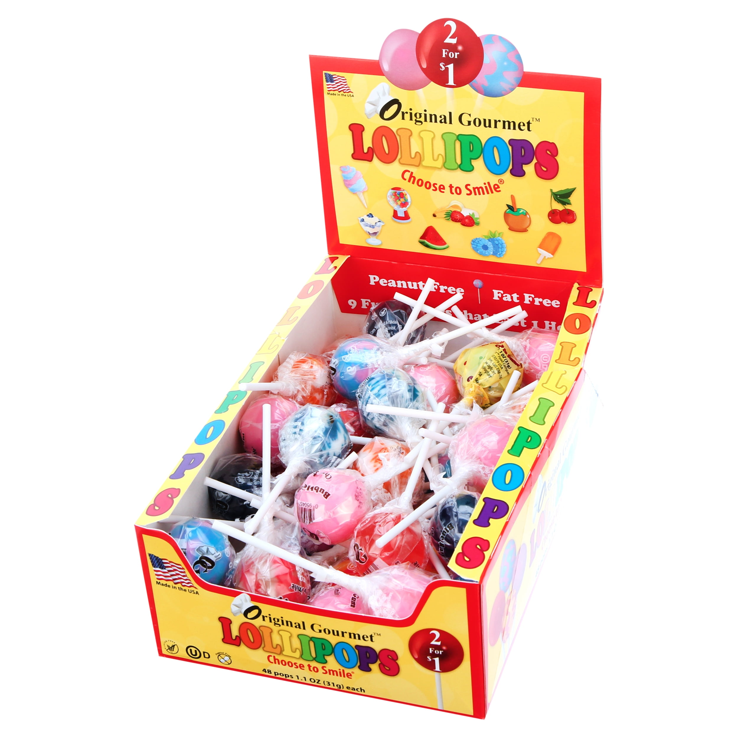 Original Gourmet Gluten-Free Lollipops, 1.1 Oz, 48 Count Box