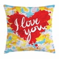 thumbnail image 1 of I Love You Throw Pillow Cushion Cover, Brushstroke Style Valentines Celebration Message My Other Half Celebration Image, Decorative Square Accent Pillow Case, 18 X 18 Inches, Multicolor, by Ambesonne, 1 of 2