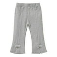 thumbnail image 2 of uublik Girls Flare Pants Fashionable Bow Cotton Casual Pants Gray, Size 1T-5T, 2 of 5