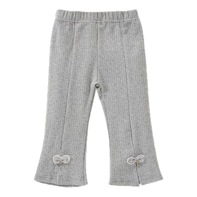FAIWAD Kids Girls Cotton Flare Pants Elastic High Waist Ribbed Knitted Slit Bell Bottom Pants