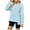 Sky Blue, variant on Womans Tops Plus Size Long Sleeve Crew Neck Solid Color Loose Lightweight Tops & Blouses for Casual Active Outdoor Gifts for Women Sky BlueXL