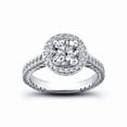 thumbnail image 2 of Round Cut Halo Stackable Bridal Set Engagement Ring 2 Ct Diamond 14K White Gold Over, 2 of 3