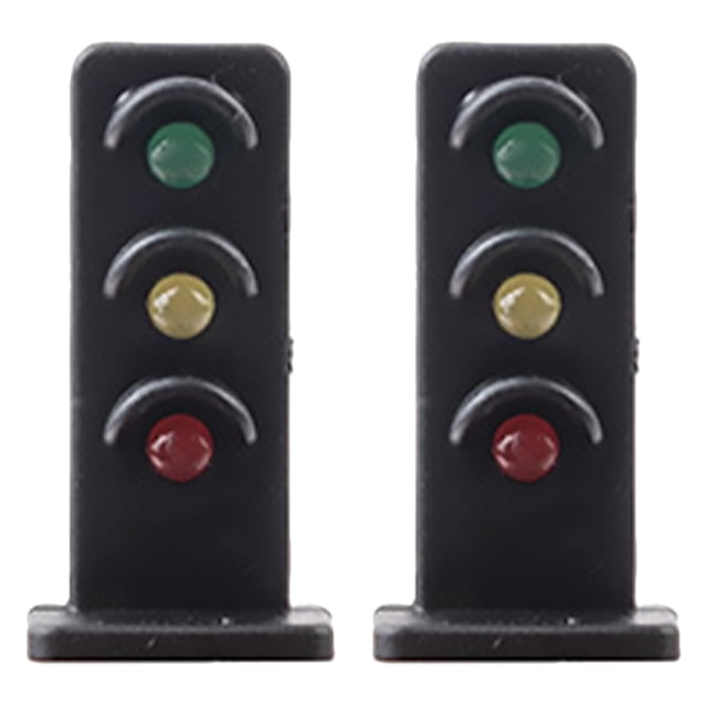 FRCOLOR Train Light Model 2pcs Railroad Light Model Sand Table Building Material Miniature Signals Light Model,0.51"X0.51"X1.06"