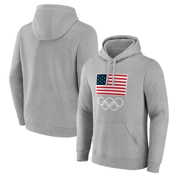 Men's Gray Team USA 2024 Olympics Primary Logo Pullover Hoodie