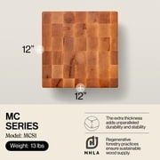 John Boos MC Series Square Wood Cutting Board with Feet, 12 x 12, Maple