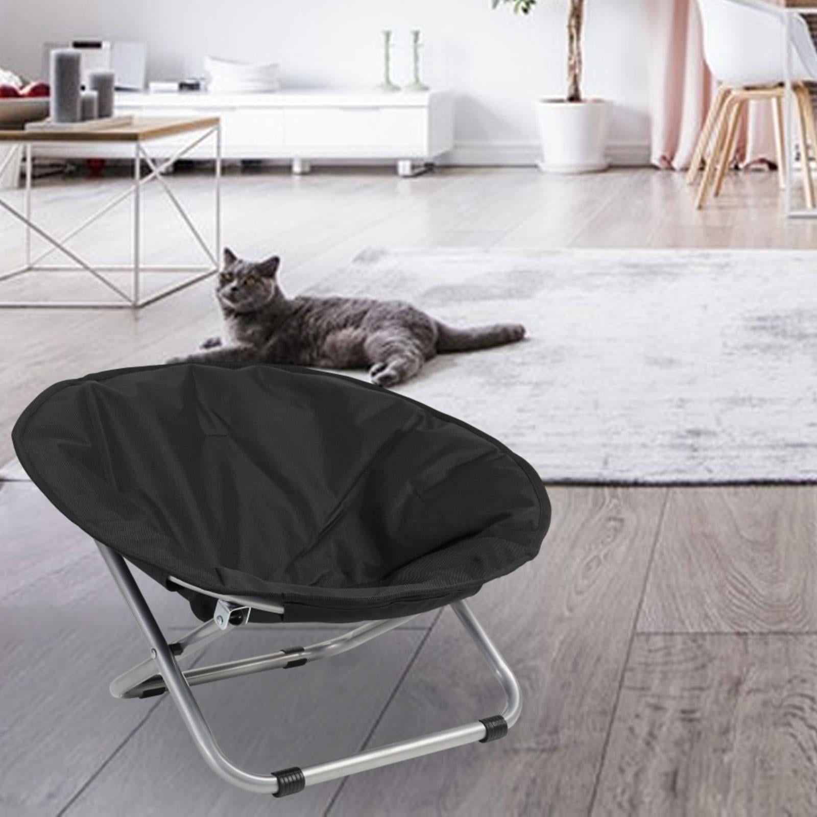 Bvdfgk Elevated Cat Bed Foldable Elevated Dog Bed Pet Furniture Adjustable Height Metal Black