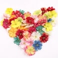 thumbnail image 2 of 10Pcs 4.5cm Fake Blossom Head Artificial Simulation Plum Flower Head Home Decoration for Wedding Blue Fabric, 2 of 8