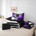 thumbnail image 6 of jejeloiu Geometric Zebra Striped 7 Pieces Bedding Comforter Set,Purple White Black Full Bedding Set For Girls Kids Reversible, 6 of 8