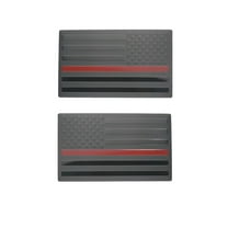 Ysmzzmsy American Flag Decal, Black PVC Sticker with Thin Blue Line, 5x3 inches, 2 Pack, for Cars and Motorcycles