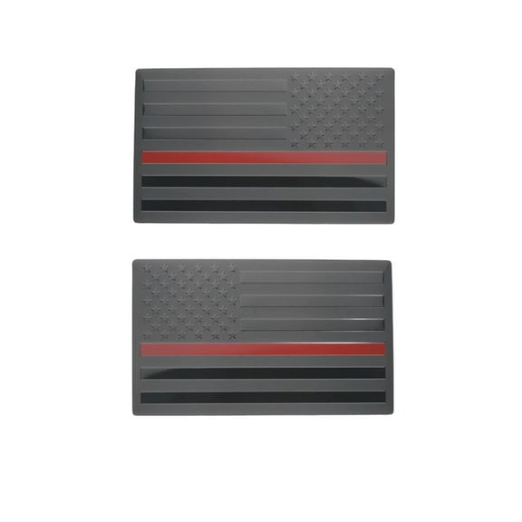 Ysmzzmsy American Flag Decal, Black PVC Sticker with Thin Blue Line, 5x3 inches, 2 Pack, for Cars and Motorcycles