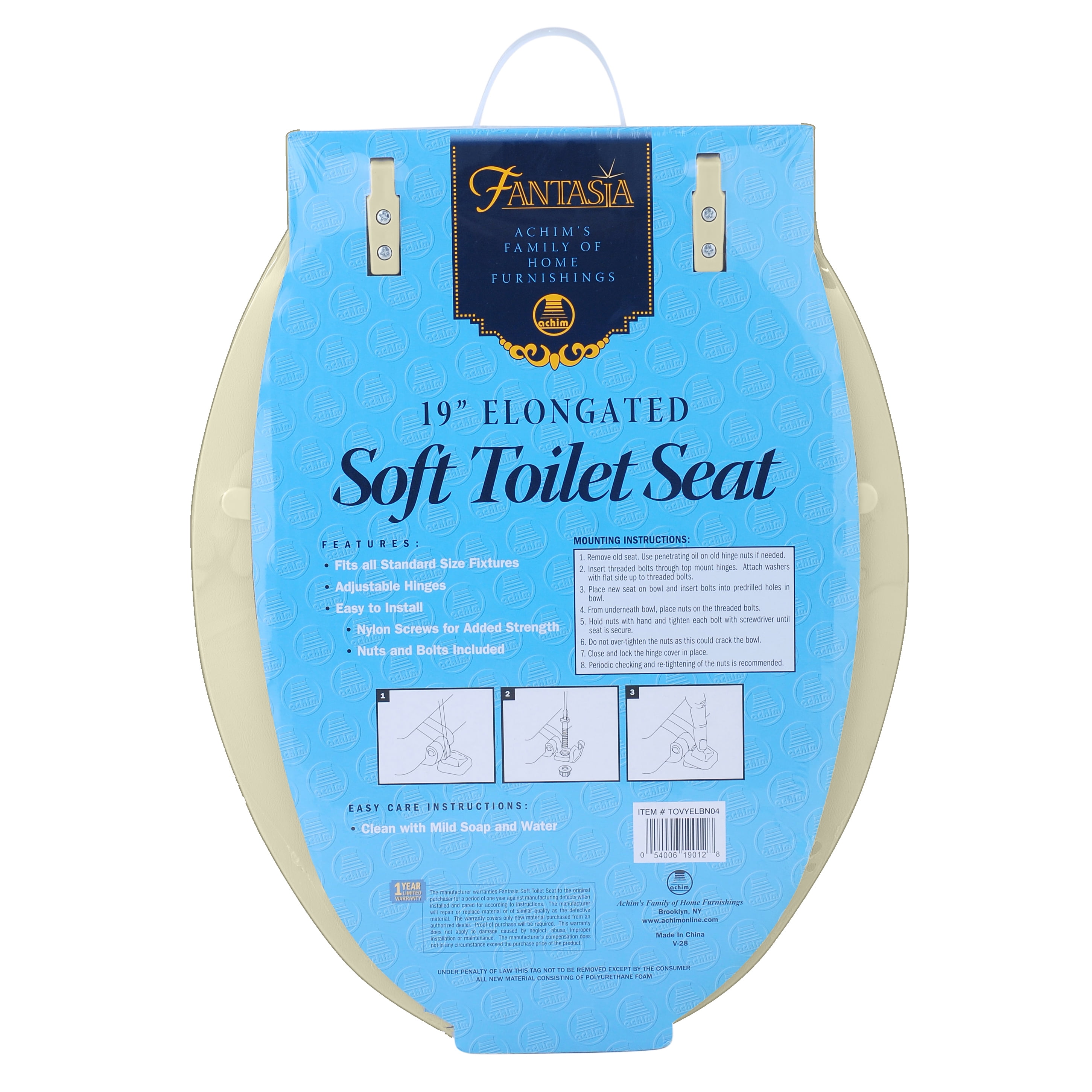 Vinyl Soft Close Elongated Toilet Seat, Adjustable Hinges Toilet Seats with Non Slip Grip Tight Bumpers, Oval Shape Heavy Duty Plastic Bathroom Toilet Seat and Lid Set, Bone