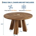 thumbnail image 3 of QinaQin 47-Inch Round Dining Table Seats 4-6 People. It Features a Farmhouse-Style Wooden Kitchen Table with Four Sturdy Legs. Grey Round Design Is Suitable for Both Dining and Living Rooms, 3 of 7