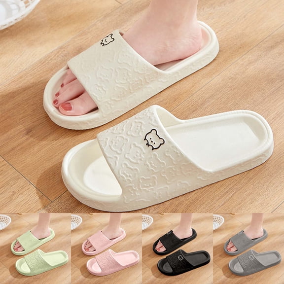 ibiyuan Arch Support Slippers Women Cartoon Design Indoor Slippers Soft Sole Cozy Non Bathroom Shower Home Casual Footwear