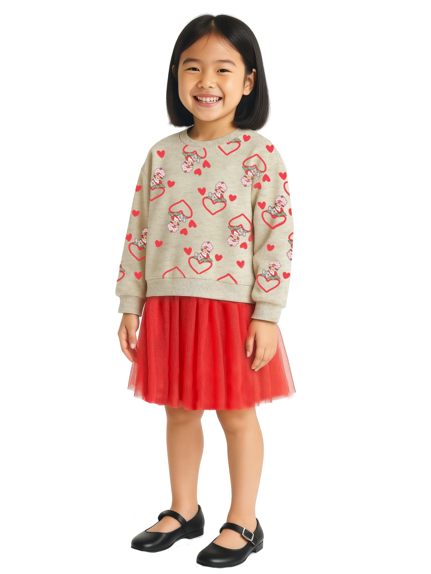Strawberry Shortcake Girls Sweatshirt Tutu Dress, Sizes 4-12