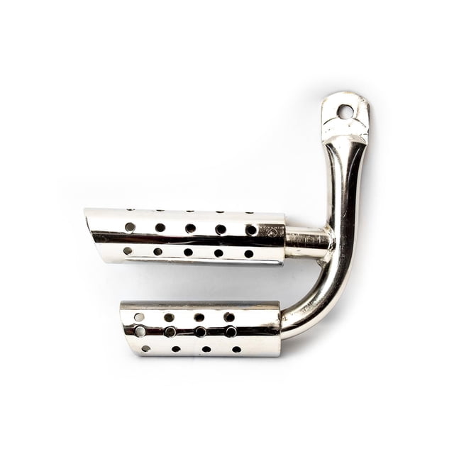 Escape doble perforado cromado Mares para Eje 3/8 plateado
