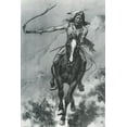 thumbnail image 2 of Remington, Frederic 23x32 Black Ornate Wood Framed with Double Matting Museum Art Print Titled - Indian Riding Down a Hill, 2 of 4