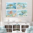 thumbnail image 4 of HFDF Sea Turtle Bathroom Wall Art Ocean Wall Decor Watercolor Octopus Crab Seahorse Canvas Prints Coastal Sea Life Animal Painting for Home Wallx4pcs 16x12inch Framed, 4 of 6