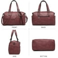 thumbnail image 4 of Dasein Women Soft Vegan Leather Barrel Bags Large Top Handle Totes Satchel Handbags Shoulder Purse, 4 of 8