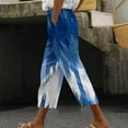 thumbnail image 2 of QATAINLAV Plus Size Capris for Women High Waisted Trendy Gradient Print Capri Pants Summer Comfy Lounge Cropped Trouser with Pockets Multicolor L Today's Sales, 2 of 6