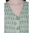 thumbnail image 3 of Women V-Neck Floral top Casual Button Shirt with Half Sleeves cotton printed, 3 of 5