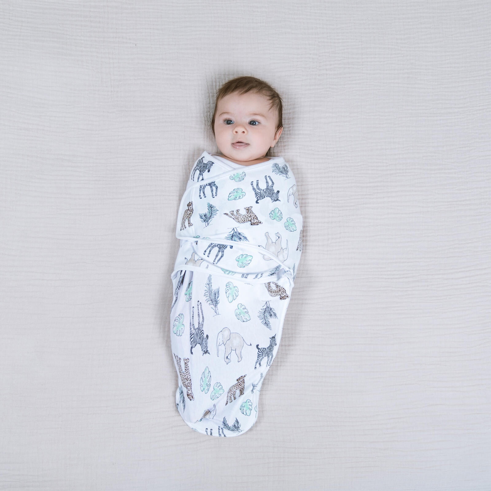 aden + anais Essentials Wrap Swaddles, Cotton, Toile Jungle, Multicolor, Unisex, Newborn, 0-3 M, 2-Pack