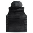thumbnail image 4 of Zedker Men's Hooded Puffer Vest Winter Thermal Full Zip Sleeveless Down Jacket Causal Solid Color Warm Outerwear with Pockets Black XXL, 4 of 6