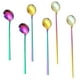 thumbnail image 1 of Cuchara de té helado de mango largo, cucharas para mezclar cócteles, cucharas de café de acero inoxidable, juego de 6, 1 of 5