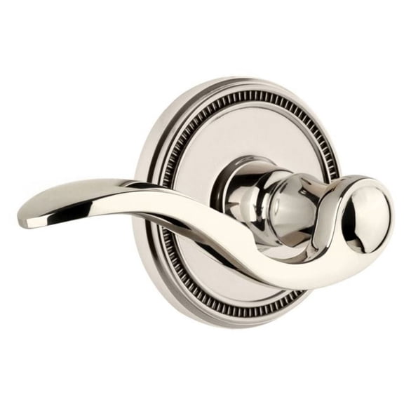 Grandeur Solbel_Prv_234_Rh Soleil Solid Brass Right Handed Privacy Door Lever Set - Nickel