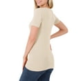 thumbnail image 3 of Niobe Clothing Womens V-Neck Cotton Short Sleeve Long T-Shirt Top, 3 of 7