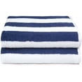 thumbnail image 4 of 100% Cotton Terry Absorbent Cabana Stripe Pool & Beach Towels, Soft, Large, and Thick, 2-Pack, Navy Blue, 30 in x 60 in, 4 of 5