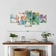 thumbnail image 2 of Elephant Stock Succulent Florals Crop Wall Art - Horizontal Multi Panel Canvas - Living Room Wall Decor - Abstract Multi Panel - Orange And Blue Decor By Danhui Nai - 29" x 12", 2 of 4
