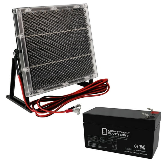 12 VOLT 1.3 AH SLA BATTERY WITH 12V SOLAR PANEL CHARGER