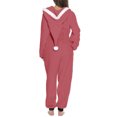 thumbnail image 3 of Aunavey Women One Piece Fleece Pajamas Jumpsuit Hooded Fuzzy Warm Romper Sleepwear, 3 of 5
