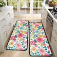 thumbnail image 4 of Kitchen Rugs Sets Of 2,Pioneer Flower Floral Print Pattern Anti Fatigue Kitchen Mat Rugs Non Slip Washable,Decorative Kitchen Floor Mats for Kitchen,Sink,Laundry,17"x47"+17"x47", 4 of 5