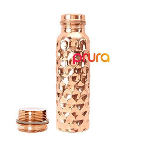 100/% Pure Copper Water Bottle for Yoga//Ayurveda Health Benefits 900ml Leak Proof