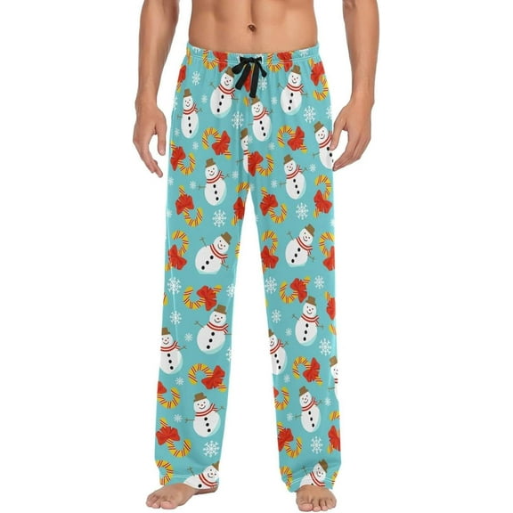 GZHJMY Christmas Snowman Pajama Pants for Men, Lounge Pants Lightweight Men Pajama Bottoms with Drawstring Pockets, Christmas New Year Birthday Gifts, XX-Large