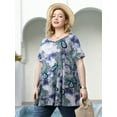 thumbnail image 1 of LARACE Blouse Grande Taille pour Femmes à Manches Courtes Chemise Décontractée Tunique Hauts T-Shirt Chemise Ample, 1 of 5
