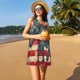thumbnail image 3 of Easygdp Vintage American Flag Elephant para Vestido Transpirable de Mujer, Vestido Suelto de Manga Corta con Pliegues y Bolsillos para el Verano, 3 of 7