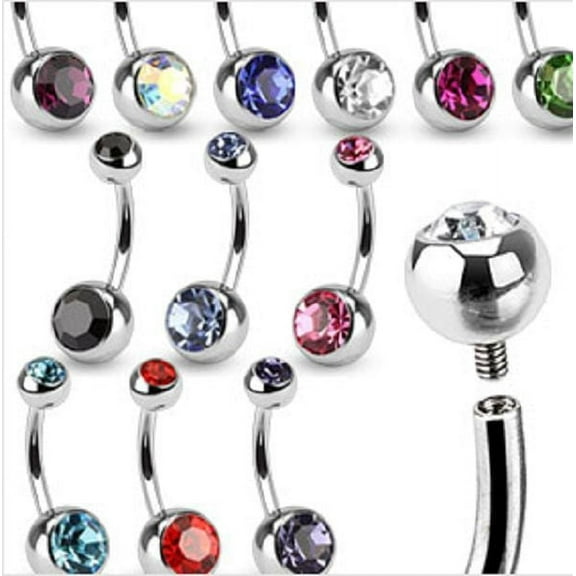 316L Surgical Steel Internally threaded Belly Ring